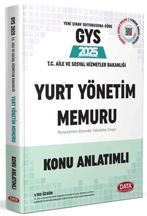 Data 2025 GYS Aile ve Sosyal Hizmetler Bakanlığı Yurt Yönetim Memuru Konu Anlatımı Görevde Yükselme Data Yayınları