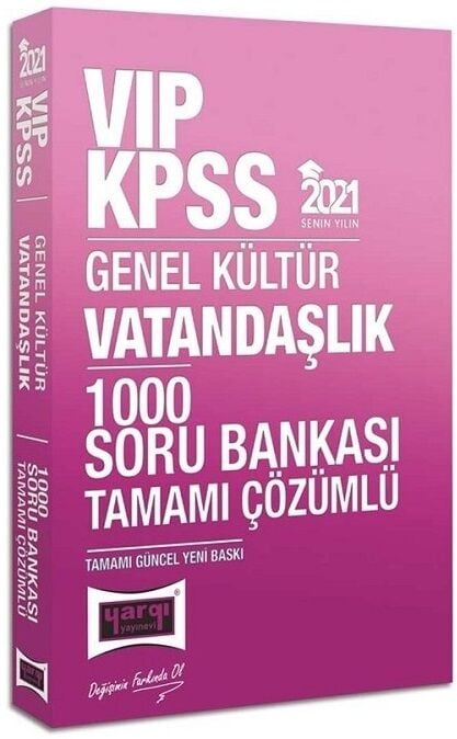 SÜPER FİYAT - Yargı 2021 KPSS VIP Vatandaşlık 1000 Soru Bankası Çözümlü Yargı Yayınları