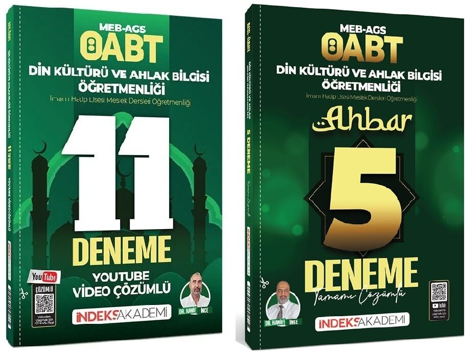 İndeks Akademi 2027 ÖABT MEB-AGS Din Kültürü ve Ahlak Bilgisi Öğretmenliği 11+5 Deneme 2 li Set - Hanifi İnce İndeks Akademi Yayıncılık