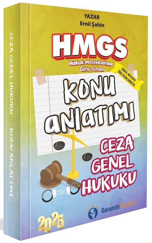 Garantör Akademi 2025 HMGS Ceza Hukuku Genel Hükümler Konu Anlatımı - Melih Gönenç Garantör Akademi