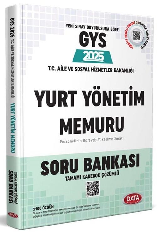 Data 2025 GYS Aile ve Sosyal Hizmetler Bakanlığı Yurt Yönetim Memuru Soru Bankası Çözümlü Görevde Yükselme Data Yayınları