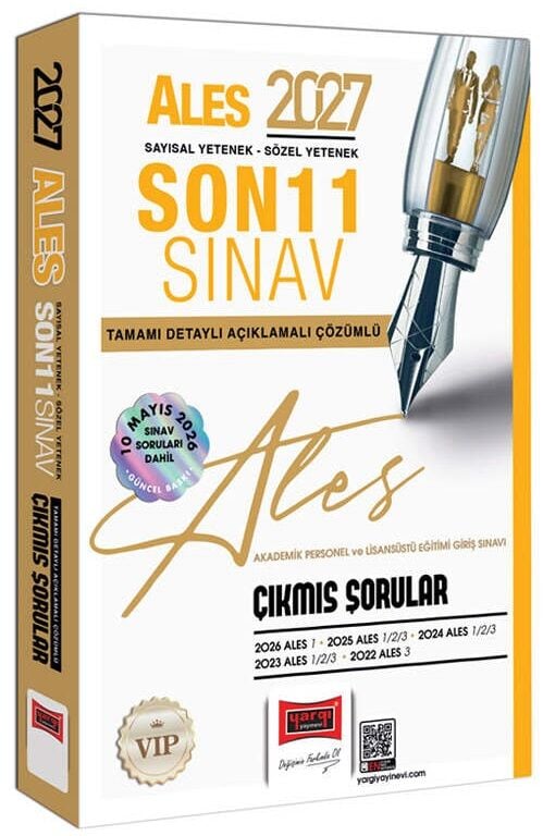 Yargı 2027 ALES VIP Çıkmış Sorular Son 11 Sınav Çözümlü Yargı Yayınları