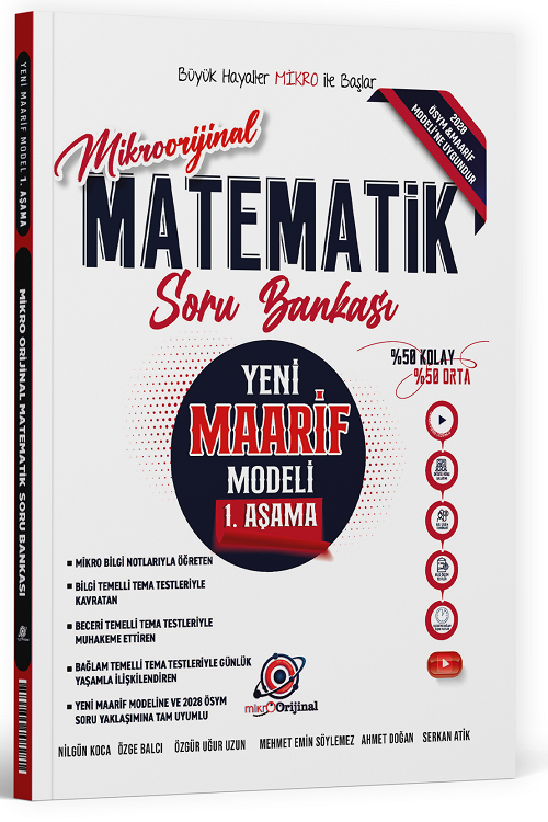 Orijinal YKS TYT Matematik Mikro Orijinal Soru Bankası 1. Aşama Orijinal Yayınları