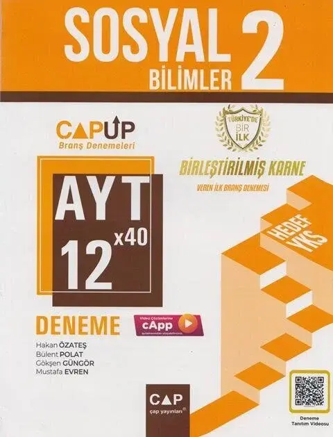 Çap Yayınları YKS AYT Sosyal Bilimler-2 12x40 UP Deneme Video Çözümlü Çap Yayınları