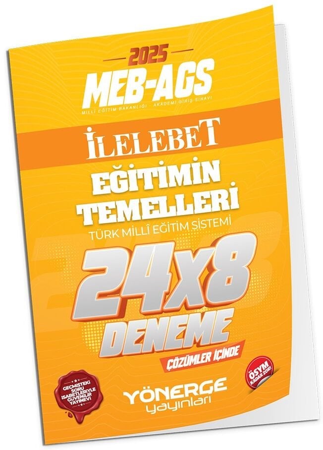 Yönerge 2025 MEB-AGS Eğitimin Temelleri İLELEBET 24x8 Deneme Çözümlü Yönerge Yayınları