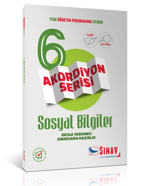 SÜPER FİYAT - Sınav 6. Sınıf Akordiyon Sosyal Bilgiler Aç Konu Katla Soru Sınav Yayınları