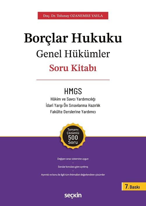 Seçkin THEMİS HMGS Borçlar Hukuku Genel Hükümler Konu Kitabı 7. Baskı - H. Tolunay Ozanemre Yayla Seçkin Yayınları