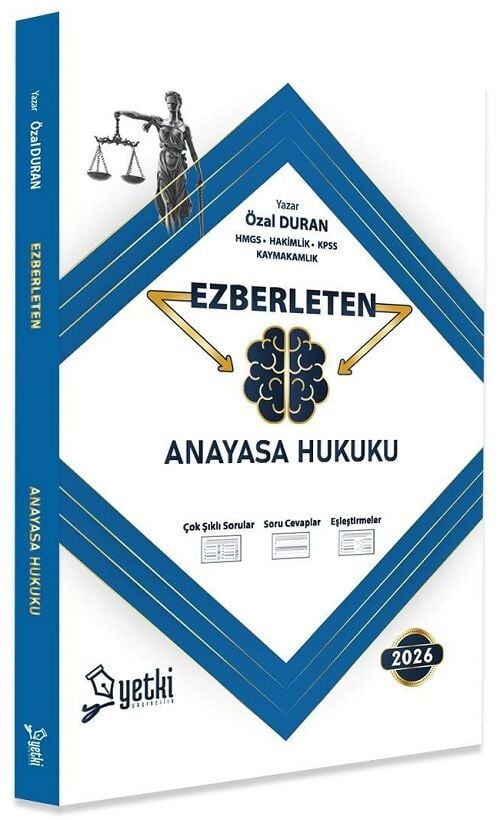 Yetki 2026 HMGS Hakimlik KPSS A Grubu Kaymakamlık Anayasa Hukuku Ezberleten Sorular - Özal Duran Yetki Yayıncılık