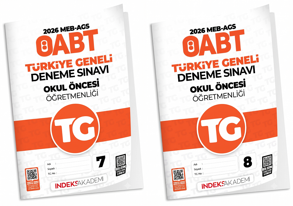 İndeks Akademi 2026 ÖABT MEB-AGS TG-7-8 Türkiye Geneli Deneme Okul Öncesi Öğretmenliği 2 li Set İndeks Akademi Yayıncılık