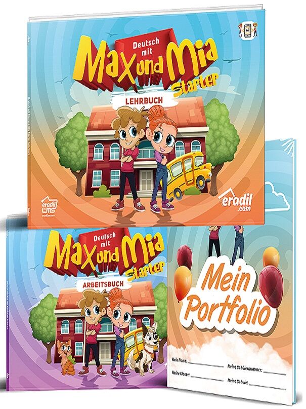 Eradil Max und Mia Starter + Mein Portfolio + Arbeitsbuch 3 lü Set Eradil Yayıncılık