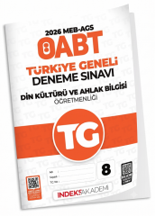 İndeks Akademi 2026 ÖABT MEB-AGS TG-8 Türkiye Geneli Deneme Din Kültürü ve Ahlak Bilgisi Öğretmenliği Çözümlü İndeks Akademi Yayıncılık