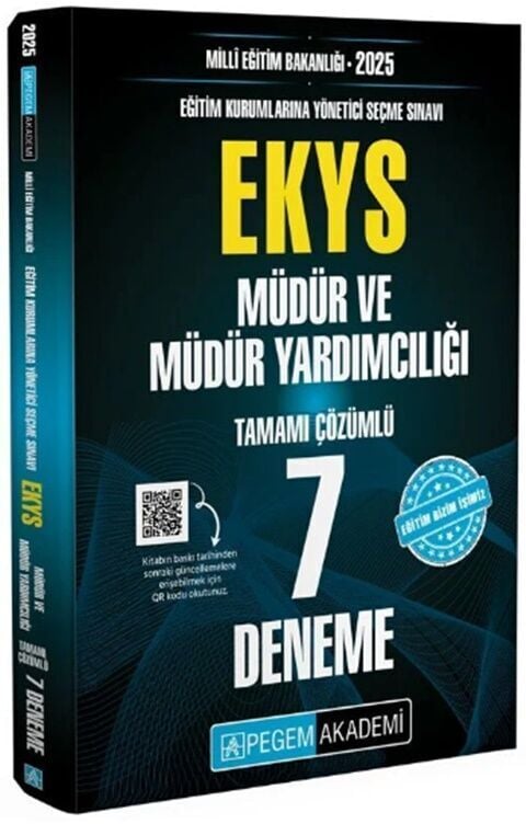 SÜPER FİYAT - Pegem 2025 MEB EKYS Müdür ve Yardımcılığı 7 Deneme Pegem Akademi Yayınları