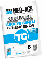 YENİ AGS - İndeks Akademi 2026 MEB-AGS TG-8 Türkiye Geneli Deneme Çözümlü İndeks Akademi Yayıncılık