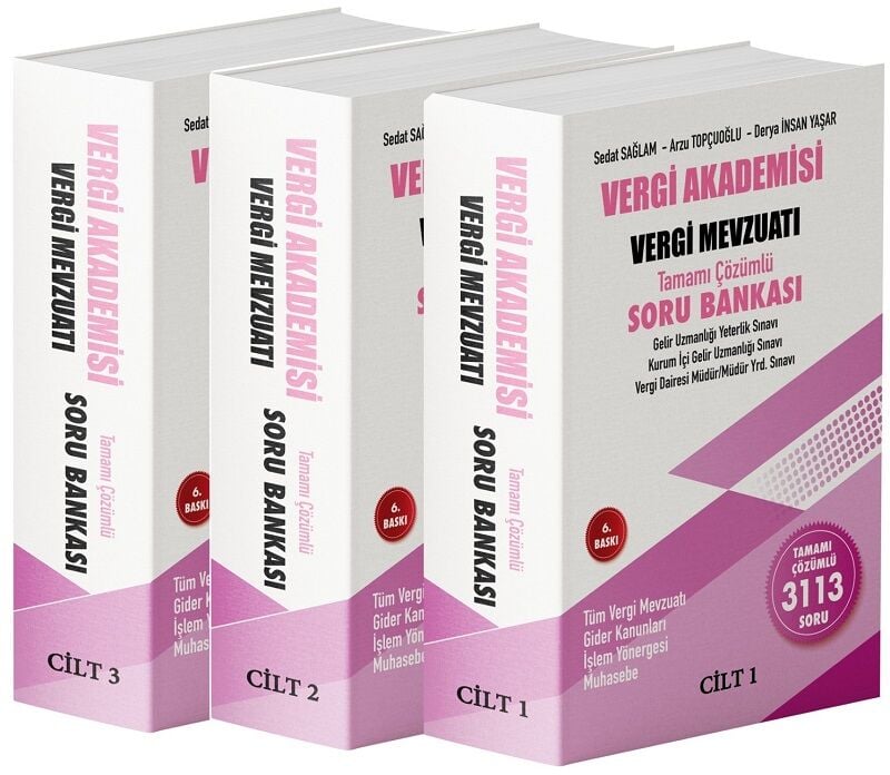 Akfon Vergi Akademisi Vergi Mevzuatı Soru Bankası Çözümlü 3 Cilt 6. Baskı Akfon Yayınları