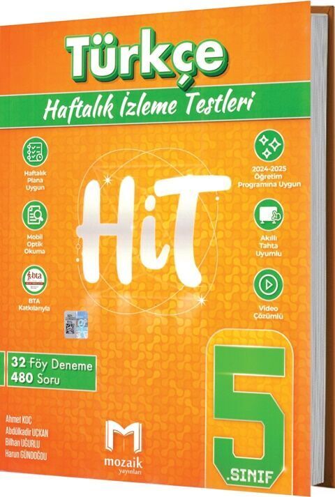 Mozaik 5. Sınıf Türkçe HİT Haftalık İzleme Testleri Mozaik Yayınları