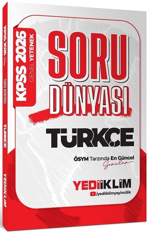 Yediiklim 2026 KPSS Türkçe Soru Dünyası Soru Bankası Yediiklim Yayınları