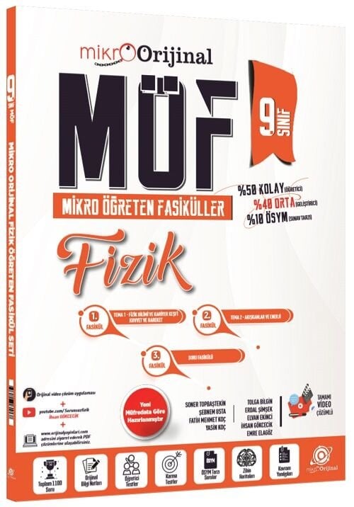 Orijinal 9. Sınıf Fizik MÖF Mikro Öğreten Fasiküller Orijinal Yayınları