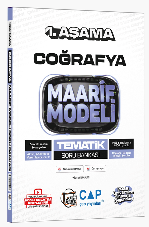Çap Yayınları YKS TYT AYT Coğrafya Ders Platosu Maarif Modeli Tematik Soru Bankası 1. Aşama Çap Yayınları