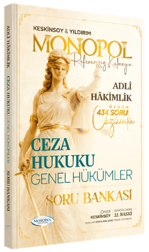Monopol Adli Hakimlik Ceza Hukuku Genel Hükümler Soru Bankası Çözümlü 22. Baskı - Ömer Keskinsoy Monopol Yayınları