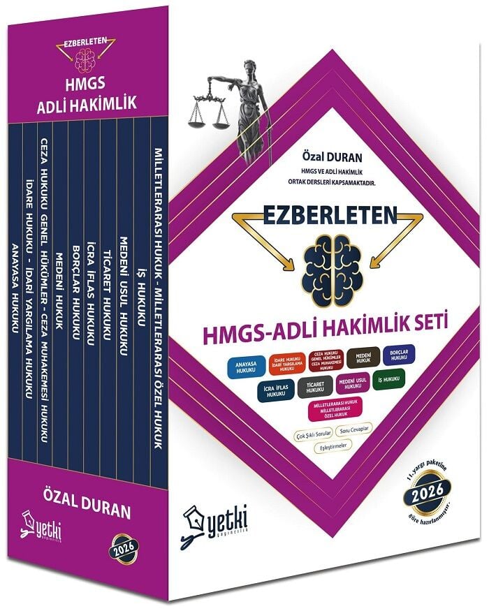 Yetki 2026 HMGS Adli Hakimlik Ezberleten Sorular Seti - Özal Duran Yetki Yayıncılık