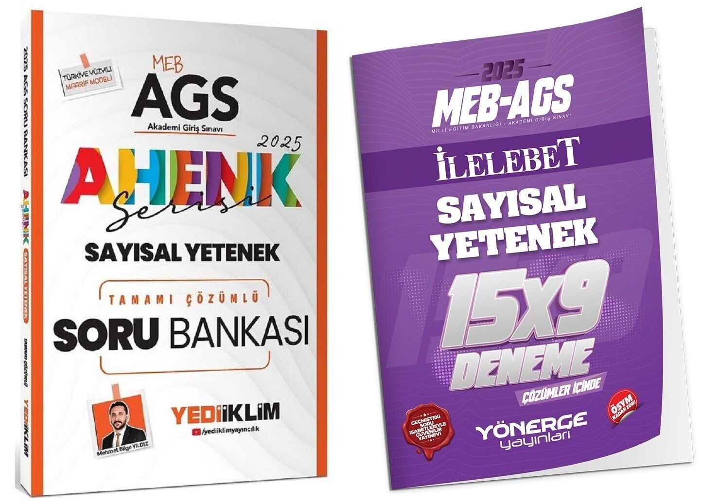 Yediiklim + Yönerge 2025 MEB-AGS Sayısal Yetenek Soru Bankası + 9 Deneme 2 li Set Ahenk Serisi - Mehmet Bilge Yıldız Yediiklim + Yönerge Yayınları