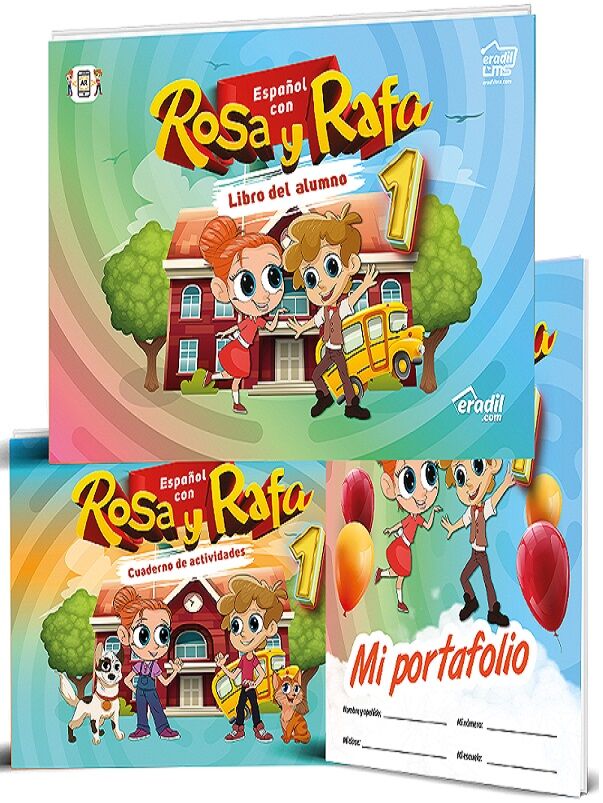 Eradil Rosa y Rafa 1, Libro Del Alumno + Mi Portafolio + Cuaderno de Actividades 3 lü Set Eradil Yayıncılık