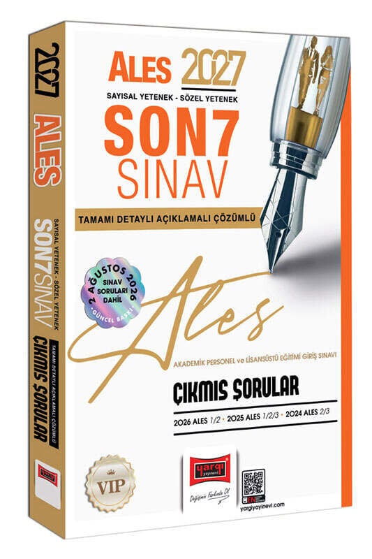 Yargı 2027 ALES VIP Çıkmış Sorular Son 7 Sınav Çözümlü Yargı Yayınları
