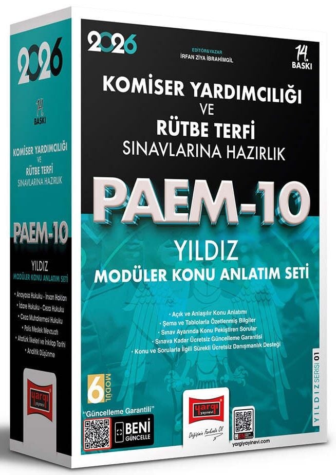 Yargı 2026 Komiser Yardımcılığı ve Rütbe Terfi PAEM-10 Yıldız Konu Anlatımlı Modüler Set 14. Baskı Yargı Yayınları