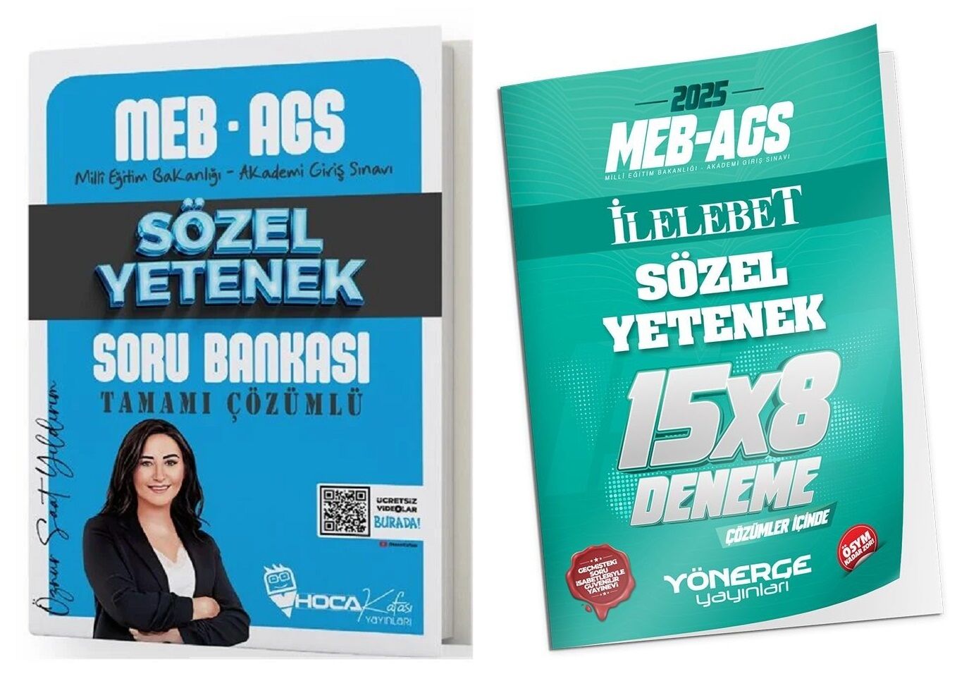 Hoca Kafası + Yönerge MEB-AGS Sözel Yetenek Soru Bankası + 8 Deneme 2 li Set - Öznur Saat Yıldırım Hoca Kafası + Yönerge Yayınları