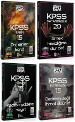 SÜPER FİYAT - İsem 2025 KPSS Tarih+Vatandaşlık+Türkçe+Matematik Aşina 65 Deneme 4 lü Set İsem Yayınları