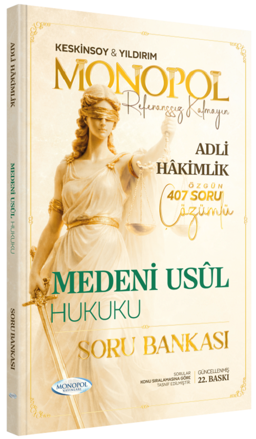 Monopol Adli Hakimlik Medeni Usul Hukuku Soru Bankası Çözümlü 22. Baskı - Ömer Keskinsoy Monopol Yayınları