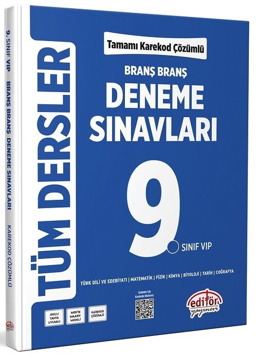 Editör 9. Sınıf Tüm Dersler Ünite Ünite Deneme Sınavları Çözümlü Editör Yayınları