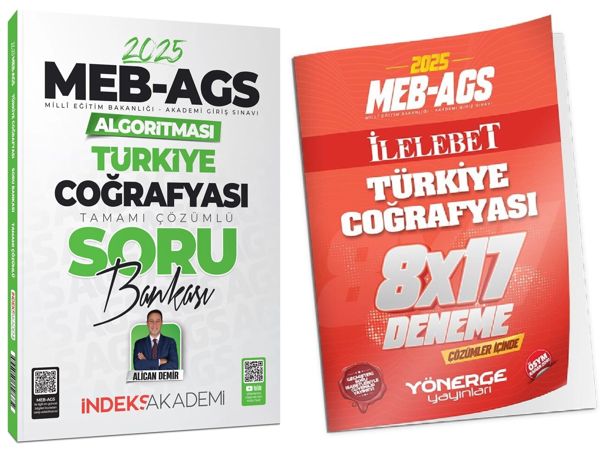 İndeks + Yönerge 2025 MEB-AGS Algoritması Türkiye Coğrafyası Soru Bankası + 17 Deneme 2 li Set - Alican Demir İndeks Akademi + Yönerge Yayıncılık