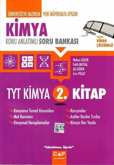 Çap Yayınları YKS TYT Kimya 2. Kitap Konu Anlatımlı Soru Bankası Çap Yayınları