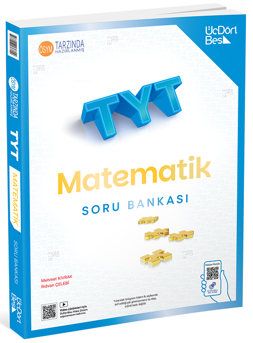 Üç Dört Beş 2027 YKS TYT Matematik Soru Bankası Çözümlü - Mehmet Kıvrak Üç Dört Beş Yayınları