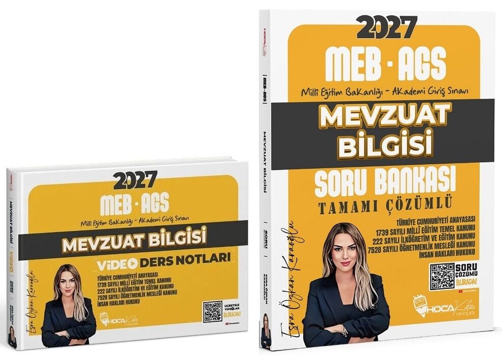 Hoca Kafası 2027 MEB-AGS Mevzuat Bilgisi Video Ders Notları + Soru Bankası 2 li Set - Esra Özkan Karaoğlu Hoca Kafası Yayınları