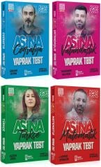SÜPER FİYAT - İsem 2024 KPSS Coğrafya+Vatandaşlık+Türkçe+Matematik AŞİNA Yaprak Test 4 lü Set İsem Yayınları