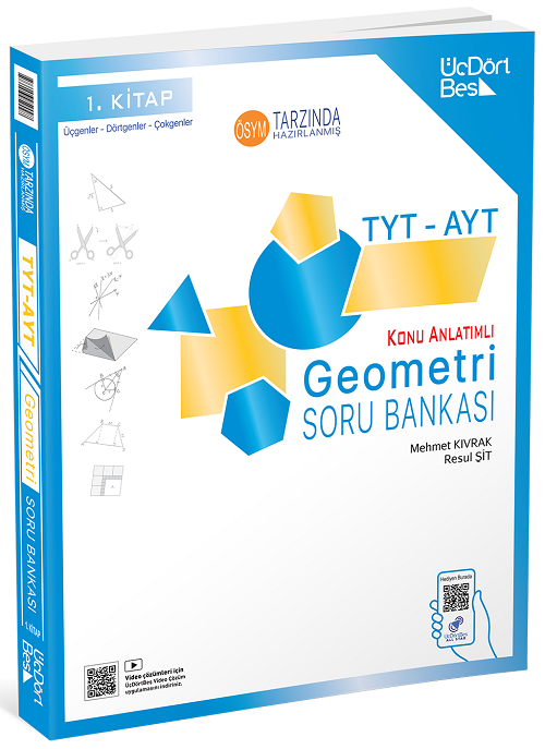 Üç Dört Beş 2027 YKS TYT AYT Geometri-1 Konu Anlatımlı Soru Bankası Üç Dört Beş Yayınları