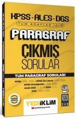 Yediiklim 2025 KPSS ALES DGS Paragraf Çıkmış Sorular Yediiklim Yayınları