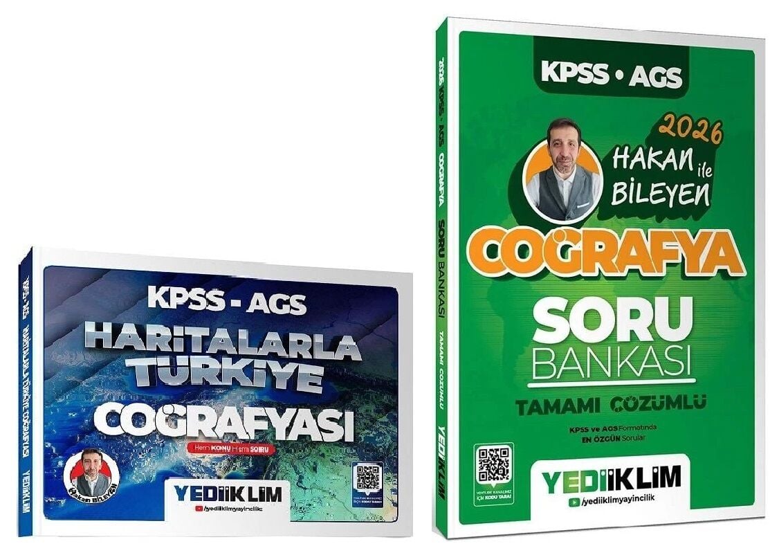 Yediiklim KPSS MEB-AGS Haritalarla Türkiye Coğrafyası + Soru Bankası 2 li Set - Hakan Bileyen Yediiklim Yayınları