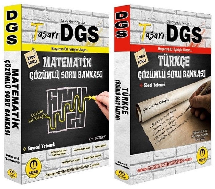 Tasarı DGS Matematik Sayısal + Türkçe Sözel Yetenek Soru Bankası 2 li Set Tasarı Yayınları