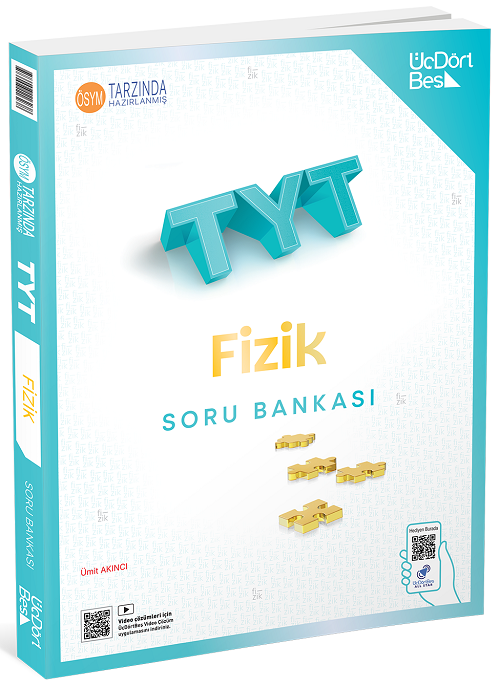 Üç Dört Beş 2027 YKS TYT Fizik Soru Bankası Çözümlü - Ümit Akıncı Üç Dört Beş Yayınları
