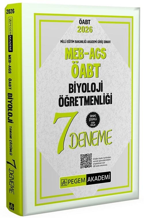 Pegem 2026 ÖABT MEB-AGS Biyoloji Öğretmenliği 7 Deneme Çözümlü Pegem Akademi Yayınları