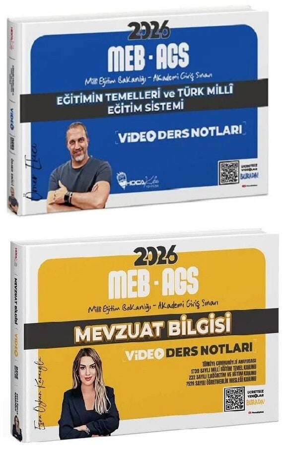 Hoca Kafası 2026 MEB-AGS Eğitimin Temelleri ve Türk Milli Eğitim Sistemi + Mevzuat Bilgisi Video Ders Notları 2 li Set Hoca Kafası Yayınları