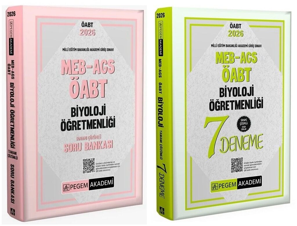 Pegem 2026 ÖABT MEB-AGS Biyoloji Öğretmenliği Soru Bankası + 7 Deneme 2 li Set Pegem Akademi Yayınları