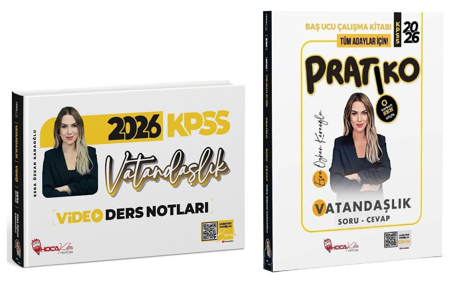 Hoca Kafası 2026 KPSS Vatandaşlık Video Ders Notları + Pratiko Soru Cevap 2 li Set - Esra Özkan Karaoğlu Hoca Kafası Yayınları