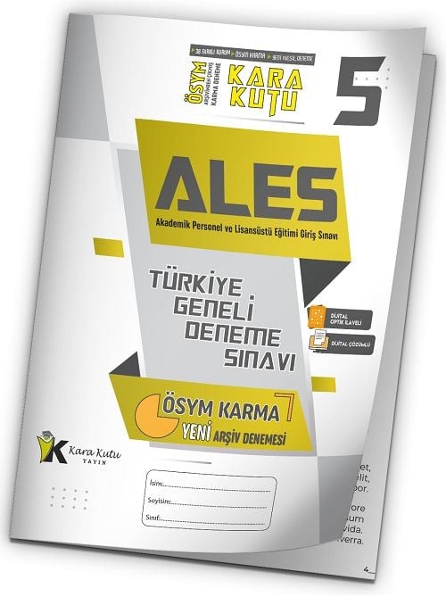 İnformal ALES Kara Kutu Türkiye Geneli Deneme 5. Kitapçık Dijital Çözümlü İnformal Yayınları