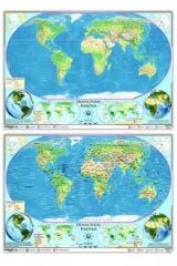 Ankara Yayıncılık Dünya Fiziki Haritası Yazılabilir Silinebilir Ankara Yayıncılık