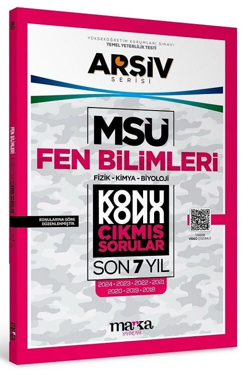 Marka 2025 MSÜ Fen Bilimleri Çıkmış Sorular Son 7 Yıl Konu Konu Çözümlü Arşiv Serisi Marka Yayınları