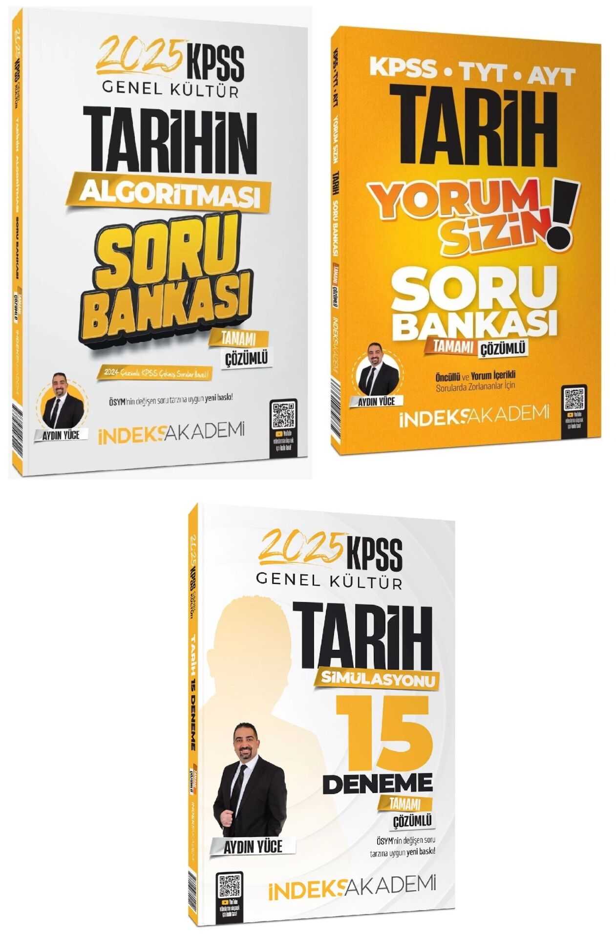 SÜPER FİYAT - İndeks Akademi 2025 KPSS Tarih Soru Bankası + 15 Deneme 3 lü Set - Aydın Yüce İndeks Akademi Yayıncılık